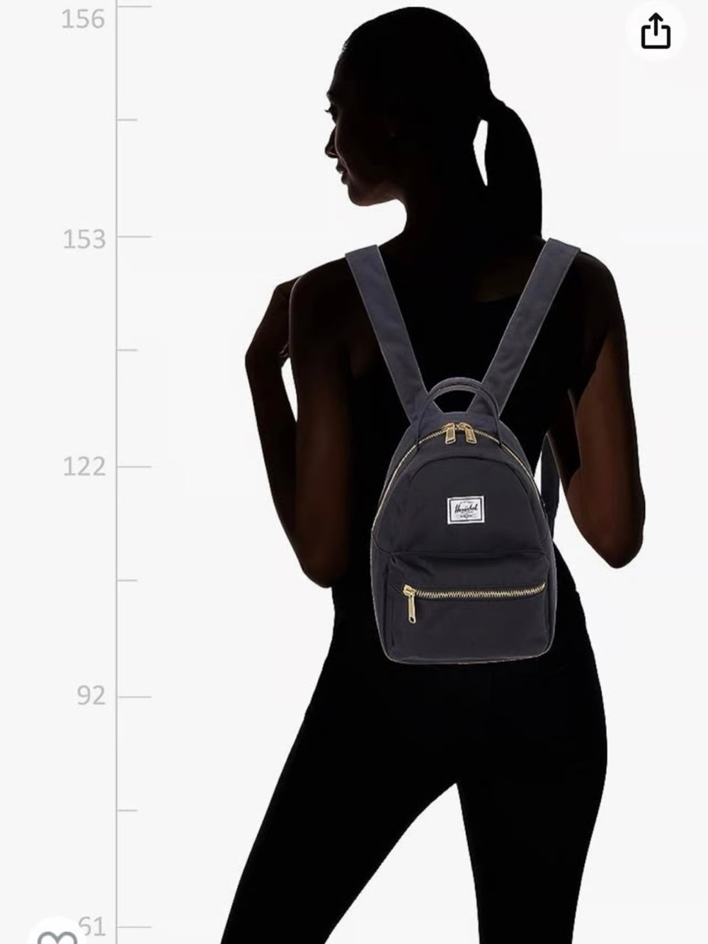 Herschel Supply Company Black Mini Backpack with Gold-Tone Zipper